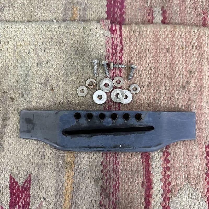 1963 Gibson Acoustic Guitar Bridge (Plastic w/ Hardware) Reverb