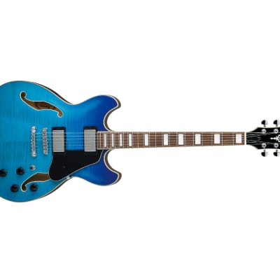 Ibanez Artcore AS73FMAZG Semi-Hollow Guitar - Azure Blue Gradation image 4