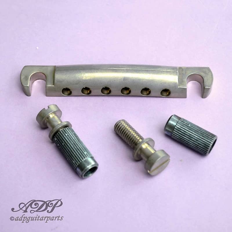 CORDIER GOTOH RELIC STOP TAILPIECE ALUMINIUM NICKEL AGED Finish GE101-AGED image 1
