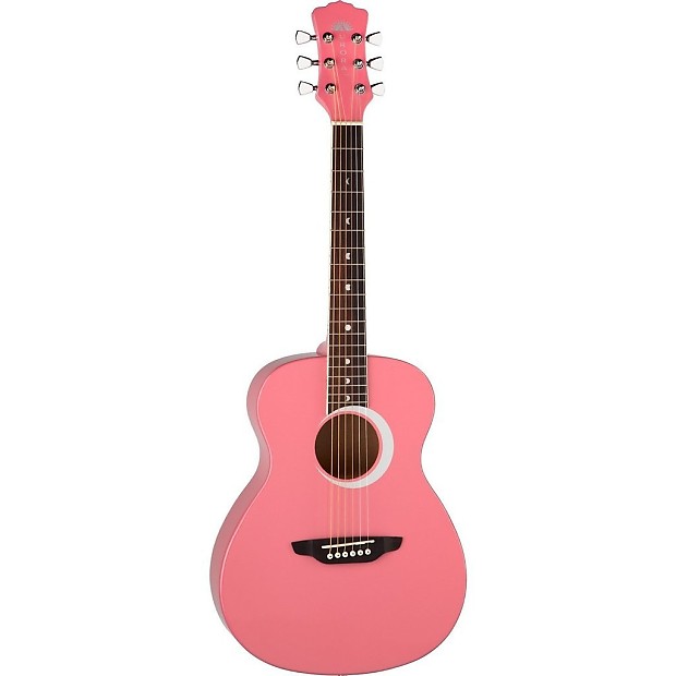 Luna Aurora Borealis 3/4 Size Acoustic Guitar Pink Sparkle image 1