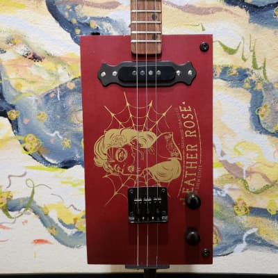 Gerry Edmonds "Leather Rose" Cigar Box 3-String Guitar w/ Single Coil Pickup (Made In Hemet CA.) image 2