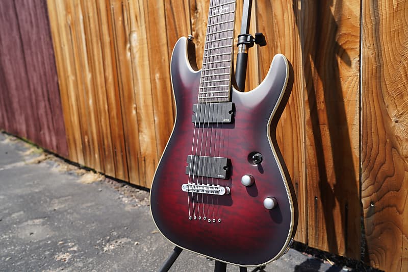 Schecter Diamond Series PROTOTYPE Platinum-7 Satin Crimson Red Burst  7-String Electric Guitar