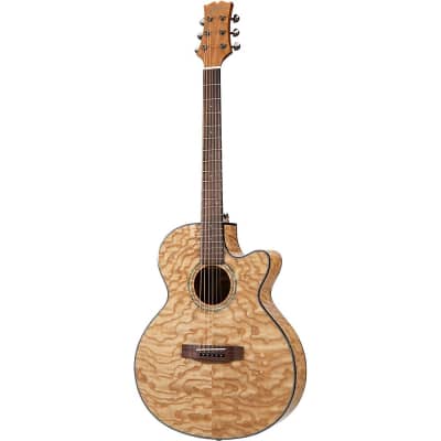 Mitchell MX430QAB Exotic Series Acoustic-Electric Quilted Ash Burl Natural image 7