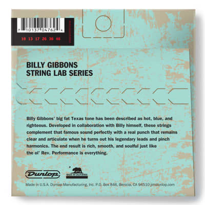 Dunlop RWN1046 Billy Gibbons Icon Signature Nickel Electric Guitar Strings 10-46 image 2