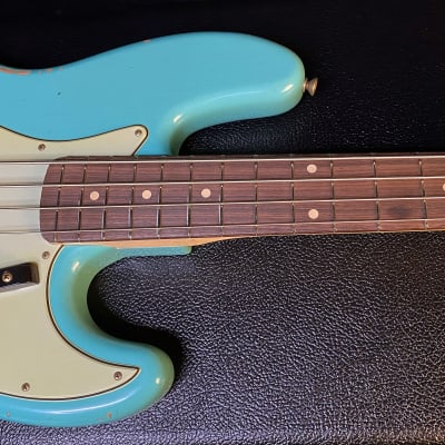 Mint! 2023 Fender Custom Shop 60 Jazz Bass Relic Aged Seafoam Green Stack Knob Chrome Hardware 9.5lbs image 2