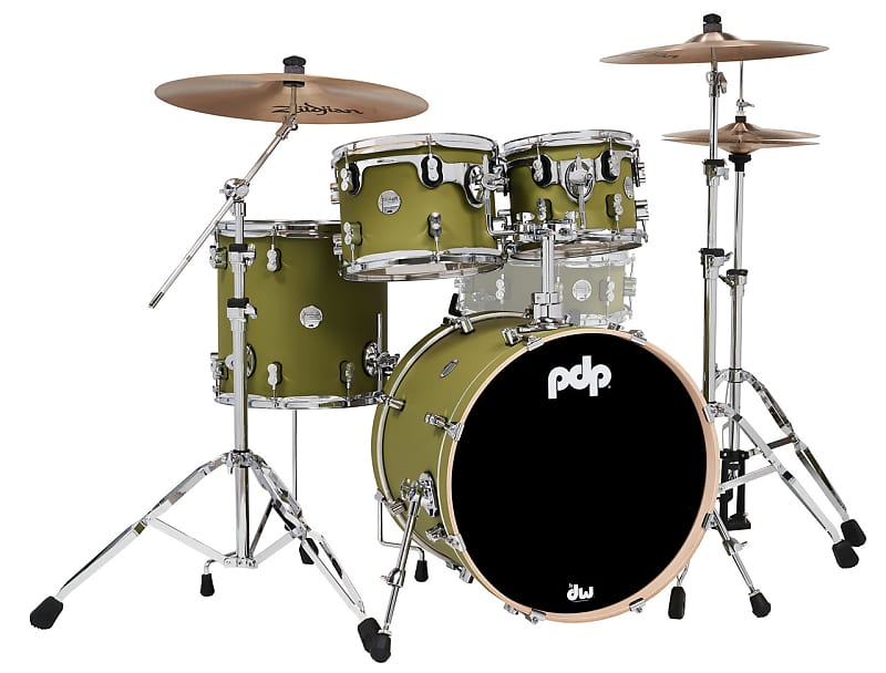 PDP Concept Maple 4pc 20" Fusion Shell Pack, Satin Olive Finish Ply PDCM20FNSO image 1