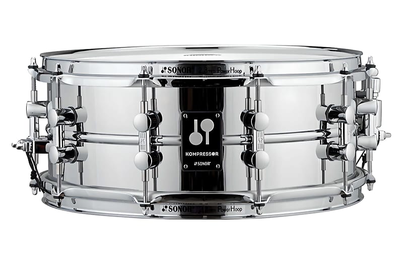 Sonor Kompressor Snare Drum, 14" x 5.75", Steel, Power Hoops, Chrome Plated 2023 - Steel Chrome Plated - Authorized Sonor Dealer - Watch for Direct Offers image 1