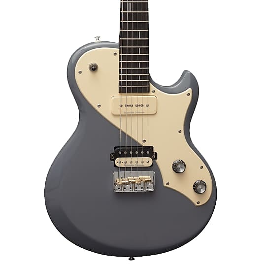 Shergold Provocateur SP01 Solid Battleship Grey Electric Guitar P90 + Pearly Gates Humbucker image 1