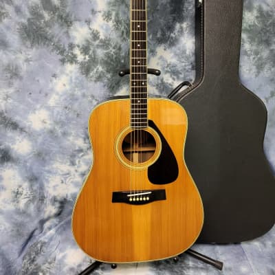 Vintage 1976 Yamaha FG-201 Nippon Gakki Japan Dreadnought Pro Setup  Original Hard Shell Case | Reverb