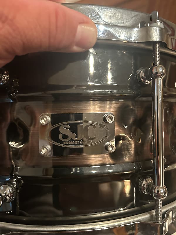 SJC 6.5 x 14 Alpha Brass Snare Drum - Polished Hammered Brass