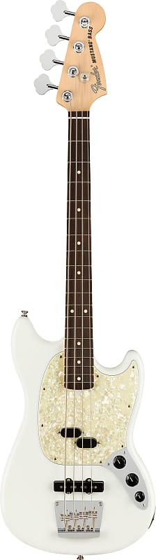 Fender American Performer Mustang Bass with Rosewood Fretboard Arctic White image 1