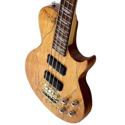 Sawtooth Americana Heritage Series Natural Spalted Maple 4-String 24 Fret Electric Bass Guitar w Fishman Fluence Pickups and Padded Gig Bag image 4