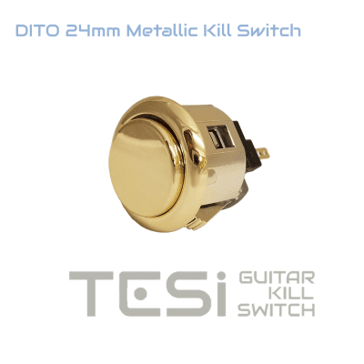 Tesi DITO 24MM Metallic Momentary Arcade Button Guitar Kill Switch Gold