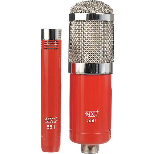 MXL 550/551 Small and Large Condenser Ensemble Microphone Kit in Red image 1