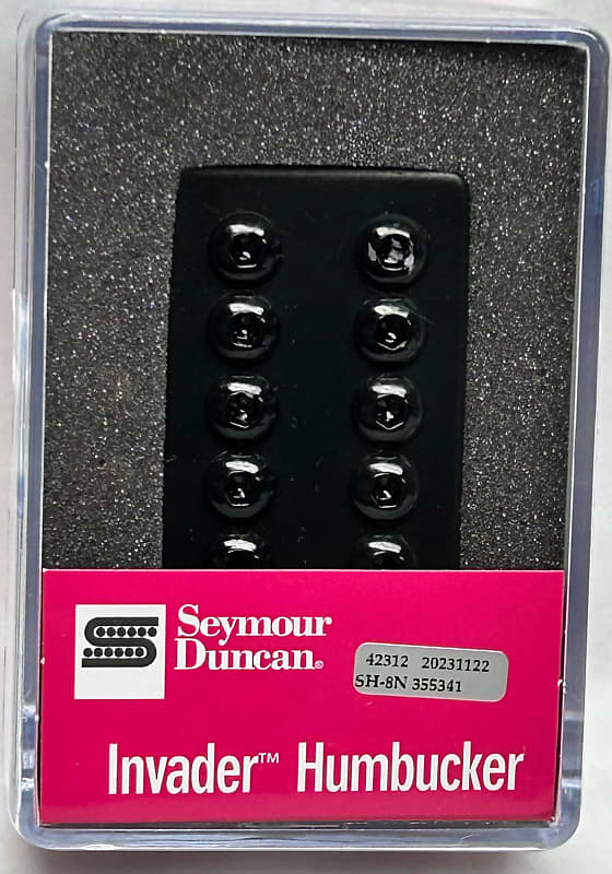Seymour Duncan SH-8n Invader 6 String Neck Humbucker - Matte Black Metal  Cover