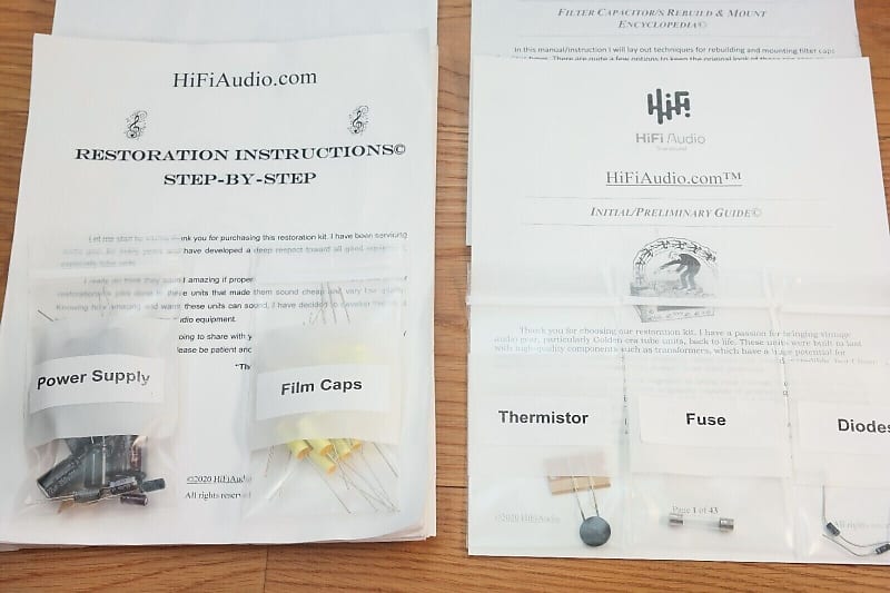 Dynaco Mark III restoration kit filter capacitor repair rebuild fix  			