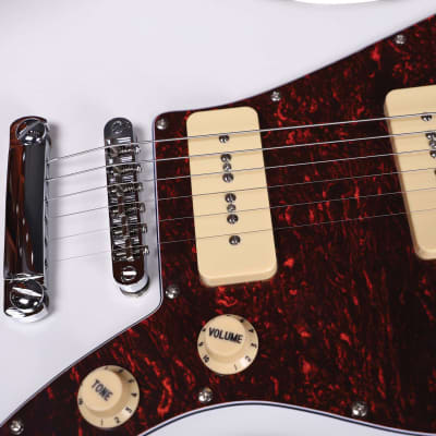 Artist Grungemaster White Electric Guitar w/ P90 Pickups & Tweed Case image 6