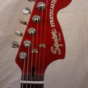 Fender Squier Double Fat HH Stratocaster Satin Trans Crimson Standard Series 2005 image 7
