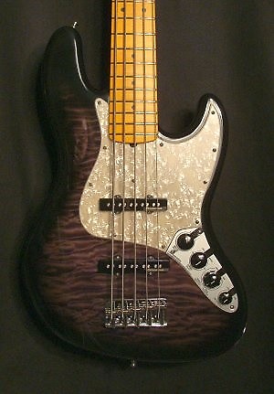 Fender Custom Shop Custom Classic Jazz Bass 5 2013 Black Transparent