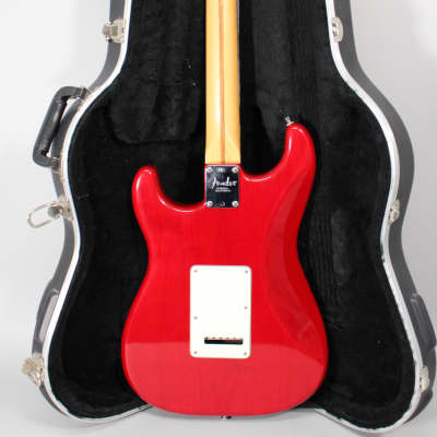 2000 Fender American Deluxe Stratocaster Transparent Crimson w/OHSC image 3