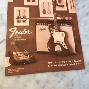 Fender April 1964 Price List Pre Cbs Vintage Collector Case Candy Jaguar Stratocaster Telecaster Jazzmaster image 1