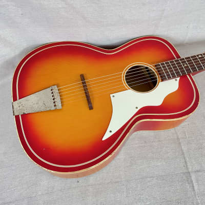 Truetone Kay K5165 1969 Cherry Sunburst Auditorium Acoustic