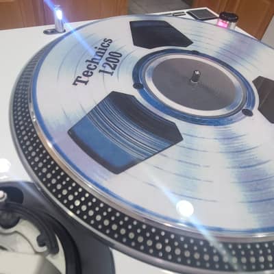 Pair of White Technics SL-1200 MK2 Custom DJ Turntables image 8