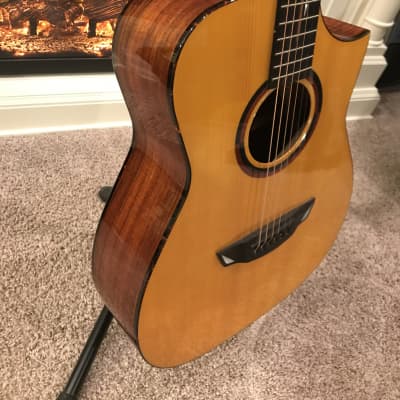 Cort LUXE NAT Frank Gambale Series Adirondack Spruce/Blackwood Concert Cutaway with Electronics Natu for sale