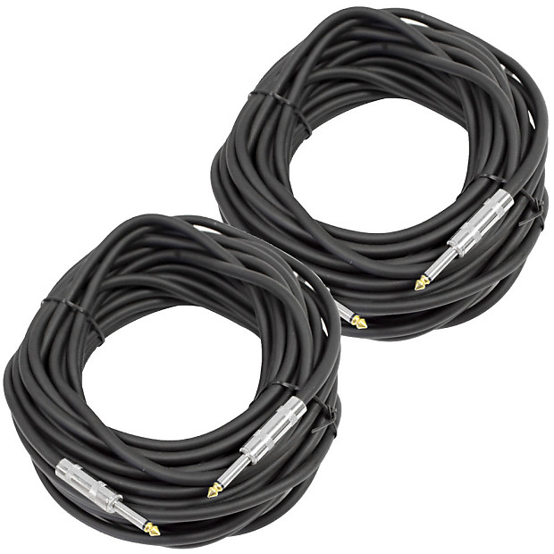 Seismic Audio FS50-2 1/4" Male TS to 1/4" Male TS Speaker Cable - 50' (2-Pack) image 1