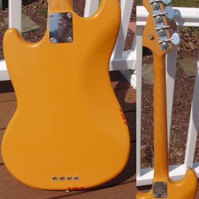 Fender Mustang Bass Competition Orange Matching Headstock RARE 1968 image 7