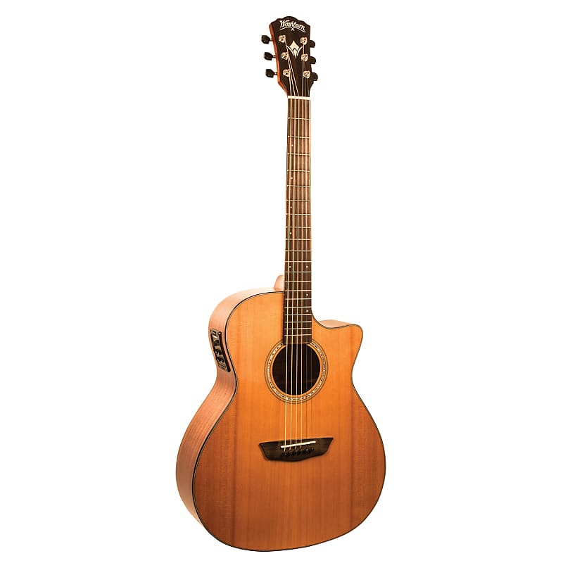 Washburn WLG110SWCEK Woodline Series Acoustic Electric Guitar, Red Cedar Top image 1