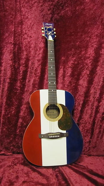 Red white and on sale blue acoustic guitar