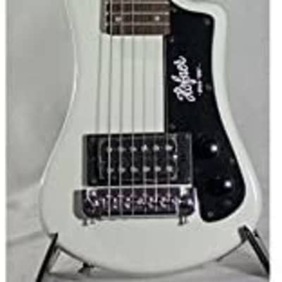 Hofner HOF-HCT-SH-WH-O Shorty Electric Travel Guitar - White - with Gig Bag image 1