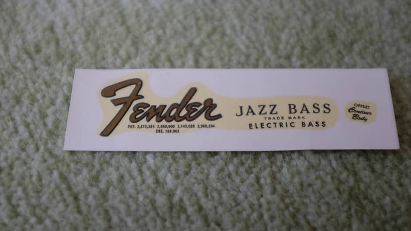 Fender JAZZ BASS silkscreen decal 1966 NOS image 1