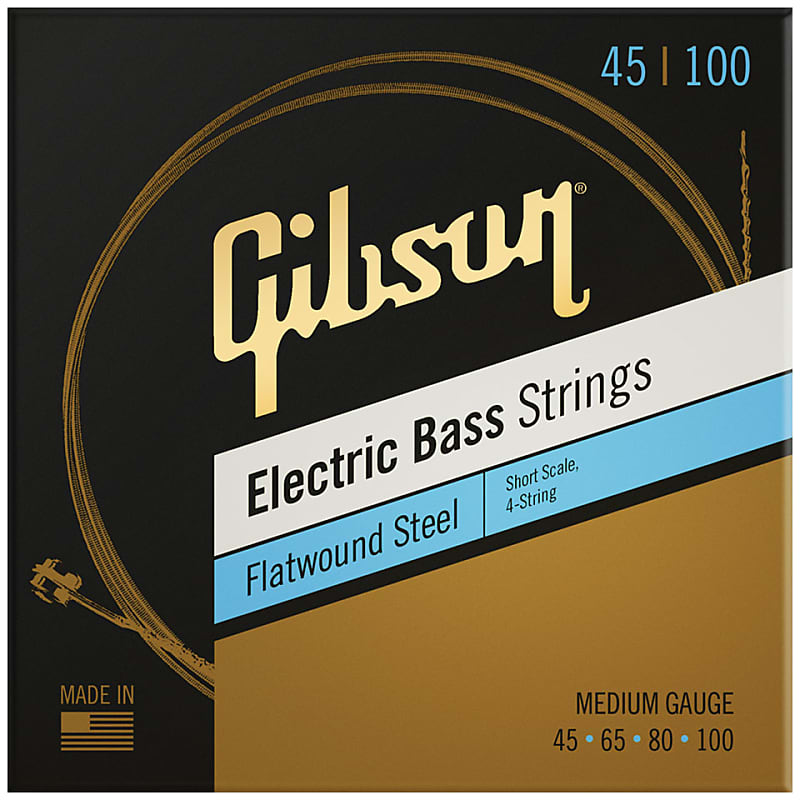 Gibson SBG-FWSSM Short Scale Flatwound Electric Bass Strings - Medium (45-100) image 1