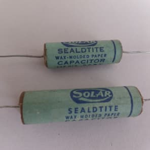 Solar SEALDTITE WAX MOLDED paper CAPACITORS .02 UF & .005 UF for VINTAGE GUITARS image 4