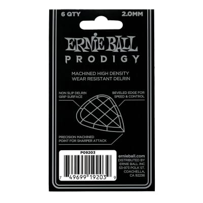 Ernie Ball 2mm Mini P09203 Plectrum White Prodigy Picks 6-Pack image 2