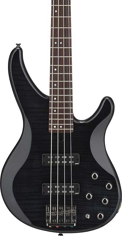 Yamaha TRBX604FM 4-String Flamed Maple Bass Guitar, Translucent Black image 1