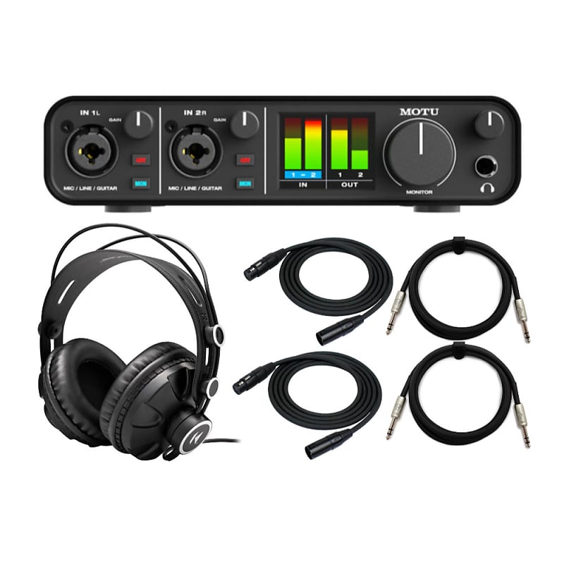 Motu M2 2x2 USB-C Audio Interface Bundle with Knox Gear Closed