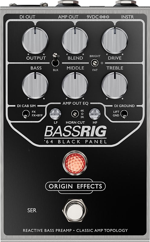 Origin Effects BASSRIG '64 Black Panel Bass Preamp Effects Pedal image 1