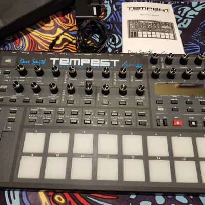 Dave Smith Instruments Tempest 6-Voice Anaolog Drum Machine with prophet 6 knob upgrade and dust cover