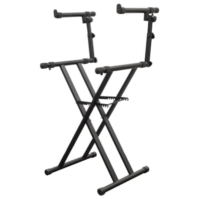 Odyssey LTBXS2 Heavy-Duty Double-Tier Folding X-Stand - Black