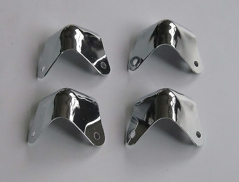4PCS Chrome Guitar AMP Amplifier Corners Protectors Reverb
