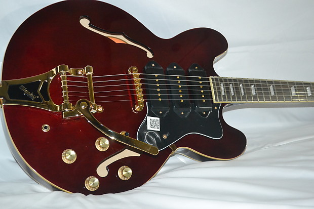 Epiphone P93 Riviera Custom, 3 P-90 Pickups, Wine Red Finish