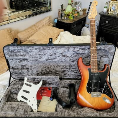 Fender Stratocaster-Ash body Rosewood neck 2017, locking tuners Sienna Burst Flawless & Set Up! image 9