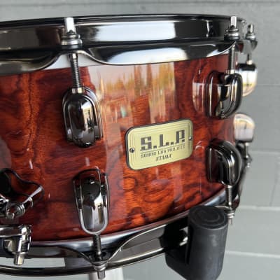 Limited Edition Tama LGB146NQB S.L.P. G-Bubinga 6x14" Snare Drum in Natural Quilted Bubinga image 4