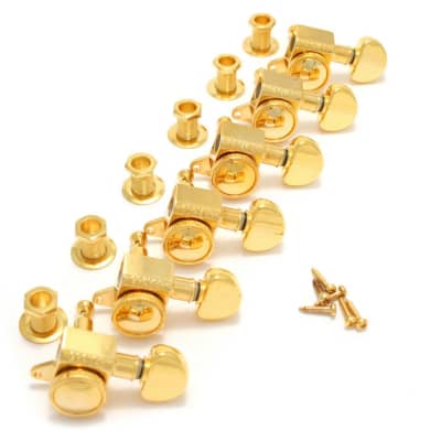 Grover 505G6 Mini Roto-Grip Locking Rotomatic Tuners 6 In-Line Gold Finish image 2