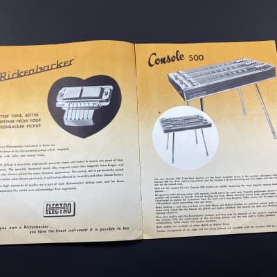 1955 Rickenbacker Catalog Case Candy Brochure Combo 600 and 800 image 3