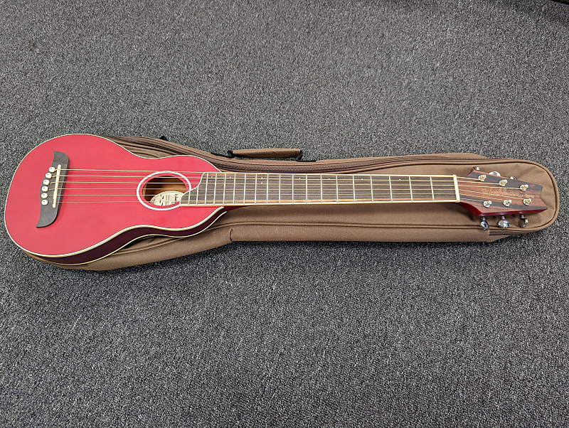 Washburn RO10STRK-A-U Rover Steel String Travel Acoustic Guitar w/ Gig Bag 2021 Trans Red image 1