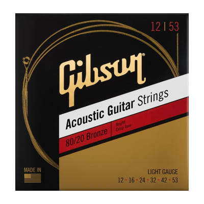 Gibson 80/20 Bronze Acoustic Guitar Strings (.012 - .053) for sale